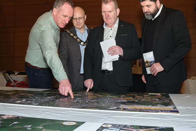 Local councillors get to see the proposed route of Cookstown bypass.