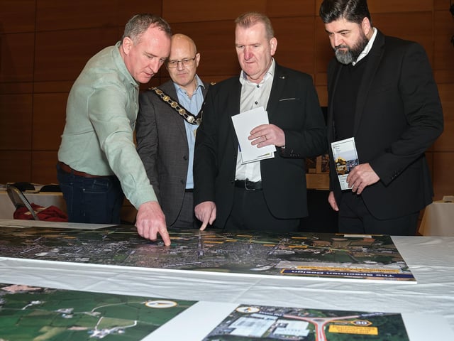 Local councillors get to see the proposed route of Cookstown bypass.