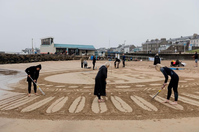 Portrush's West Strand was one of 30 venues around the UK hosting a paddle out protest organised by Surfers Against Sewage on Saturday, May 18.