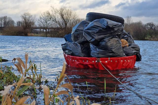 Just some of the items recovered from the River Bann near Portadown in one day this month (January 2023) by anti-litter canoeist John Medlow and his team of volunteers.