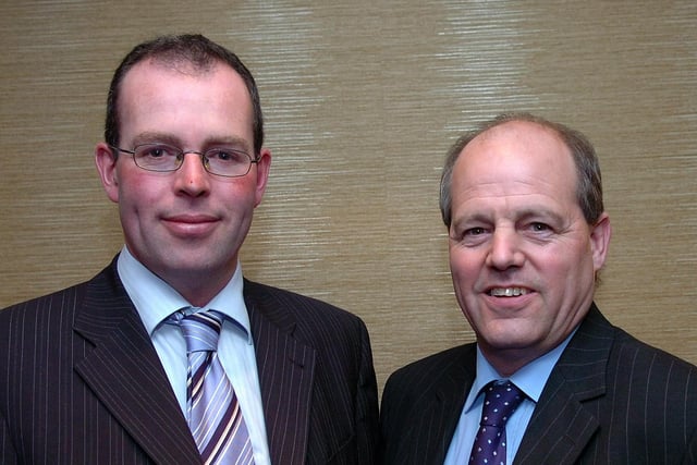 Thomas Kelso, chairman of the East Tyrone Ulster Farmers Union with Graham Furey, President of the Ulster Farmers Union, during the East Tyrone branch dinner held in the Greenvale Hotel in 2010.