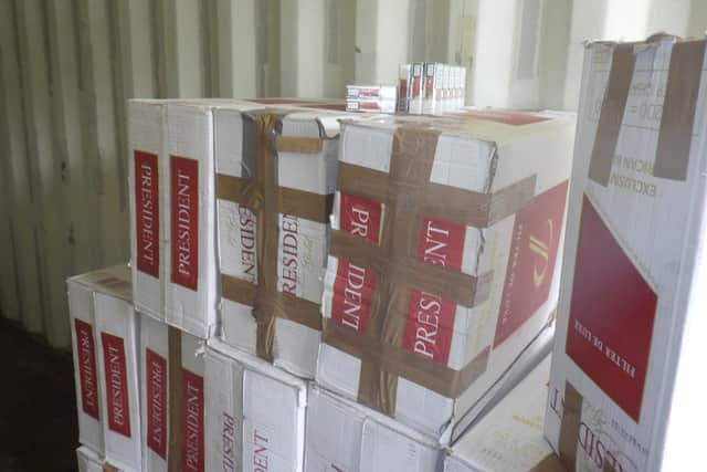 Some of the cigarettes and tobacco seized in Coalisland.