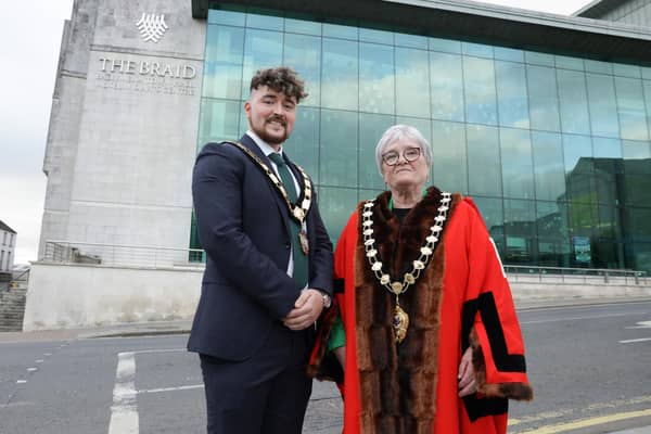 The Mayor of Mid and East Antrim, Ald Beth Adger MBE and the Deputy Mayor, Cllr Breanainn Lyness. Pic supplied by Mid and East Antrim Borough Council