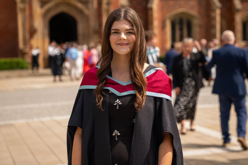 Gracie Watson from Nashville, Tennessee, graduating from Queen's with a Masters in Liberal Arts.