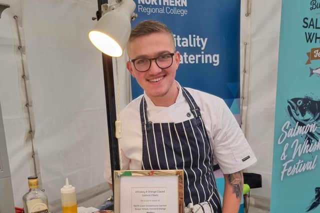 Tyler Campbell from Coleraine who completed his Professional Chef training at Northern Regional College in Ballymoney. Credit NRC
