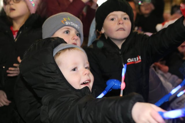 Enjoying the Christmas lights switch-on in Coleraine on Friday.