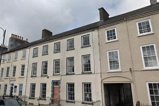 Office accommodation in a listed building, itself part of a Georgian row of buildings in Northland Row, Dungannon, is to be turned into 14 apartments. Credit: Google
