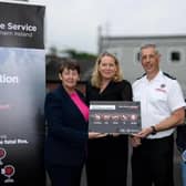 Linda Robinson, Age NI, PSNI Collision Investigation Unit Inspector Cherith Adair, NIFRS Station Commander Rory McIntyre and Constable Kate Millar.  Photo: PSNI