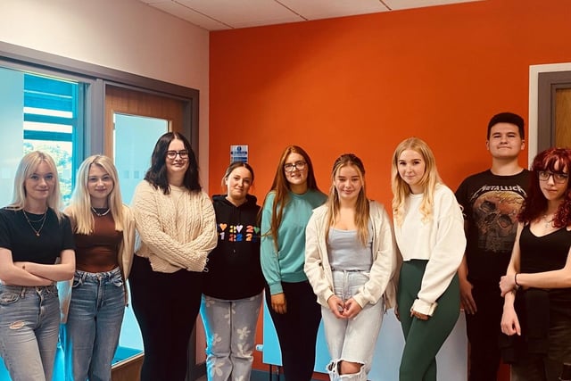 Pictured at The South West College Erne campus is the Colleges new cohort of Applied Science students from across the Fermanagh region, who were enthusiastic to see what the Erne building held for them, as they awaited their Library induction and campus tour. Pictured from left to right are: Hannah Irvine, Jayne Keys,Demi Donohoe, Scarlett Murphy, Sarah Rasdale, Lauren Glenn, Jasmine O'Doherty, Daniel Nolan, Laura Yuill.