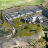 A CGI of the facilities arc21 hopes to develop at Hightown Quarry, Mallusk. (Pic: Contributed).