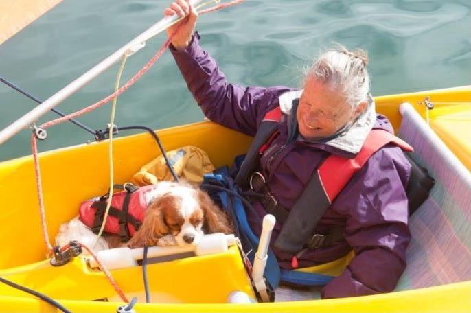 Belfast Lough Sailability boat naming tribute to cherished member and her loyal assistance dog
