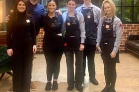Grace McGarry (third from left) pictured with The Lansdowne Hotel colleagues (l-r) Colleen O'Halloran, Ronny McCauley, Katie Galvin and Brandon Ferris and Zoee Robinson Taylor