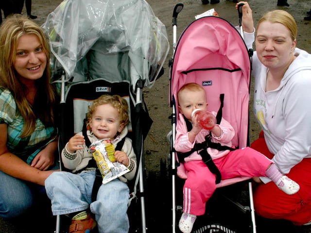Adam and Georgina McLaughlin pictured along with Priscilla and Ellie Rose Murdock at the 2007 12th parade in Ballymoney