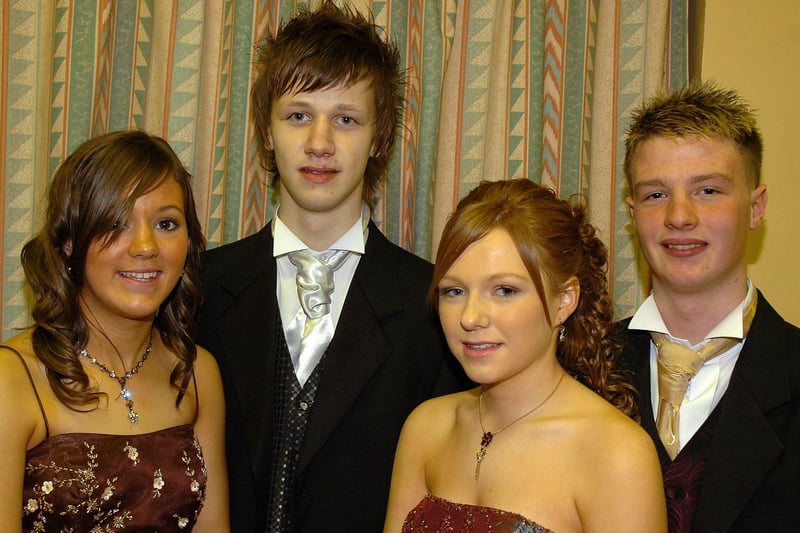 Captured at the 2007 Magherafelt High School formal were Hannah Morrow, Craig Moore, Jill Henderson and Graham Kirkpatrick.