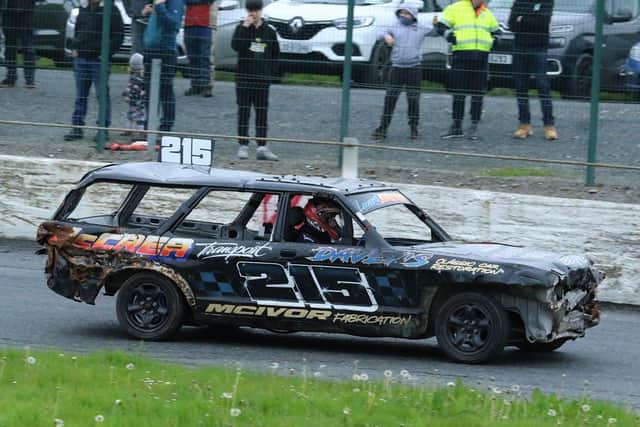 Leonard Dunn on his way to Unlimited National Bangers victory at Tullyroan Oval.