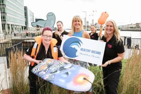 Anna Green and Fern Keeney (Live Here Love Here), Jenni Barkley (Belfast Harbour) and Orla McGrady and Lynda Surgenor (Live Here Love Here). (Pic: PressEye).