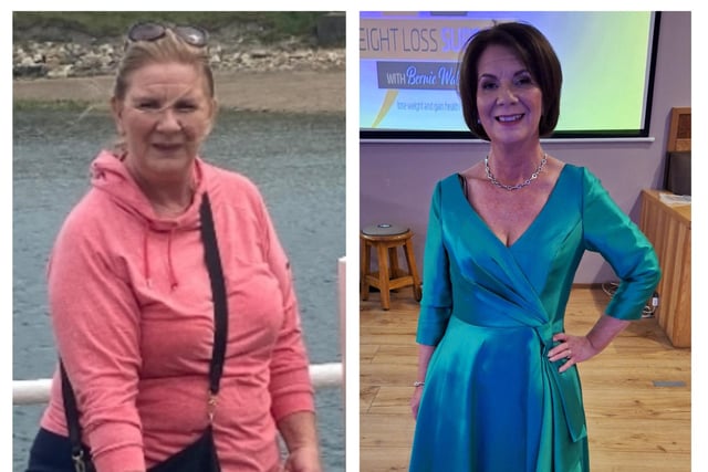 Model Helen, who has lost four stone, is one of a number of clients of Lurgan's Bernie Walsh, an expert in weight loss. Bernie organised a charity fashion show in aid of PrettynPink raising £21.5k. All the models, including Helen, were her members and some are breast cancer survivors.