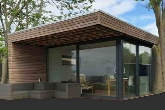 The proposed waiting lounge which would be built onsite for the convenience of motorists and HGV drivers. Image: Mid Ulster planning portal