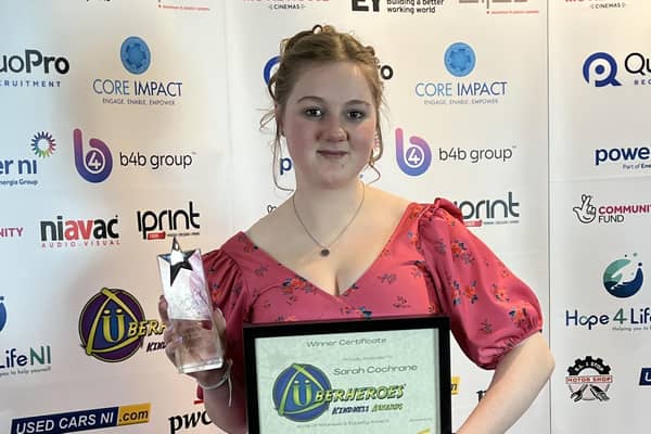 Sarah Cochrane - Ballymoney High School, Winner of the Acts of Kindness in Equality Uberheros award 2024. CREDIT EDUCATION AUTHORITY