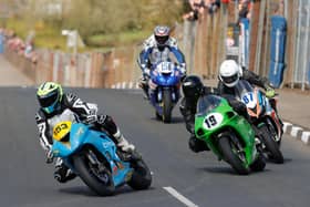 Local Banbridge man Jordan Grier No153 on the Larkin Racing Kawasaki 600cc also made his debut on the roads competing in the Senior Support event at Cookstown 100
