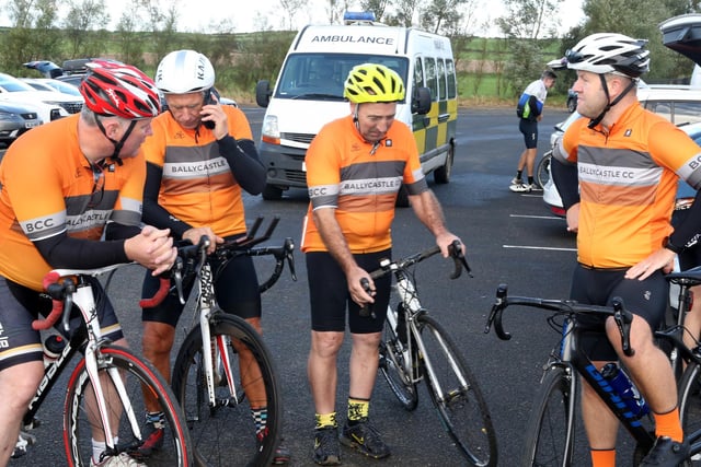 Ballycastle CC Members pictured at the Ballycastle Cycling Club 80 mile Charity Cycle