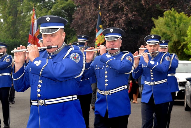 Flautists of Craigavon Protestant Boys pictured during the Ancre Somme Association Parade on Saturday evening. LM7-222. Photo by  Tony Hendron