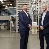 Pictured (L-R) are Mark Hutchinson, CEO of Hutchinson Engineering and George McKinney, Invest NI Director of Technology, Services & Scaling.