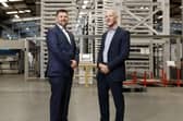 Pictured (L-R) are Mark Hutchinson, CEO of Hutchinson Engineering and George McKinney, Invest NI Director of Technology, Services & Scaling.