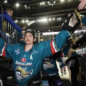 Belfast Giants' man of the match Ben Lake at Saturday nights Elite Ice Hockey League game at the SSE Arena, Belfast.  Photo by Photo by Darren Kidd/Presseye