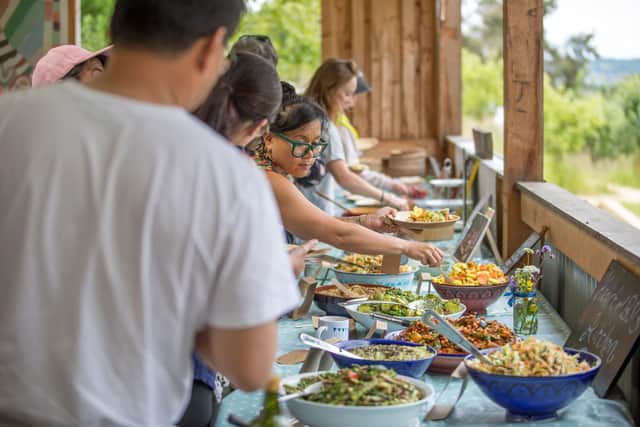 People share food, friendship and fun as they tuck in to a Big Lunch.