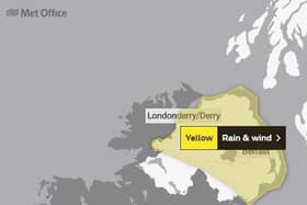 A yellow weather warning is in place for wind and rain.