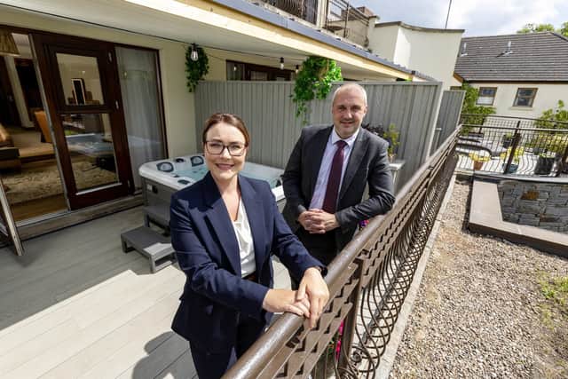 Northern Ireland’s premier luxury hotel and spa resort Galgorm has announced a £3 million investment - unveiling a major guestroom refurbishment programme and plans for a nature-immersive Forest Spa Garden. Pictured left to right are Emma Garrett, Galgorm Spa Operations Manager, and Colin Johnston, Galgorm Collection Managing Director. Picture: released by Galgorm Collection.