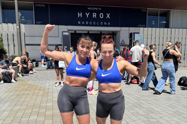Penny Lindsay (left) and Janice Plumb celebrating success in Barcelona. Photo: submitted