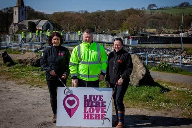 Lucy Whitford, managing director at RES, with Helen Tomb from Live Here Love Her, and Stephen McGrugan from Mid and East Antrim Borough Council