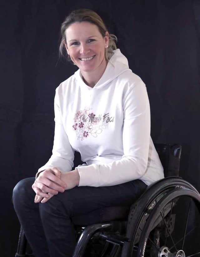 Disabled motorcyclist Claire Lomas who will ride a lap of the North West 200 course in May for charity.