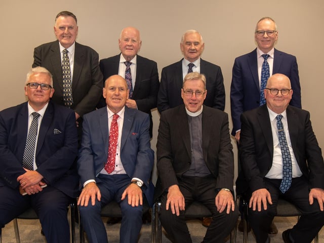 The management committee of the newly opened Whitefield Bible College in Tandragee.