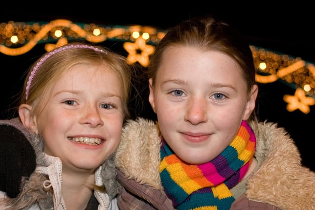 Demi Simpson and Sabrina Adams, at the switching on of Lisburn's Christmas lights in 2007