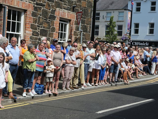 Ballymoney, Rasharkin, Cloughmills, Bushmills and Ballycastle were in attendance at the Twelfth demonstration in Ballymoney with a total of 43 Lodges and 22 bands.