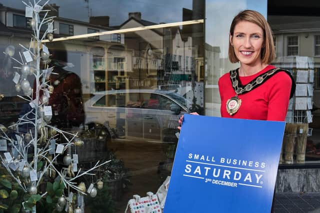 Chair of Mid Ulster District Council, Councillor Córa Corry is encouraging people to support their local businesses and shop local this Small Business Saturday,  December 3.