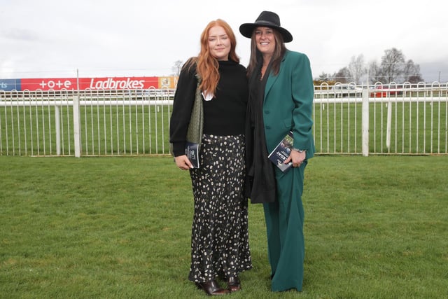 Erin McLaughlin and Geraldine McLaughlin at Down Royal on St Patrick's Day.