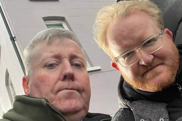 Councillor Gary Hynds and Alderman Paul Porter commended the people of Lisburn for the peaceful nature of the protest held in the city centre. Pic credit: Gary Hynds
