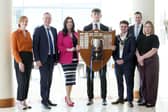 The Mayor of Lisburn Councillor Kurtis Dickson celebrated the success of the Wallace High School rugby team at a special reception. Pic credit: LCCC
