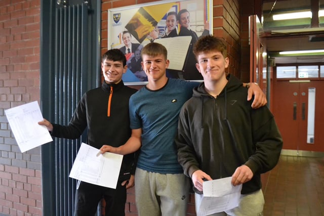Laurelhill students Samuel, Josh and Isaac celebrated GCSE success