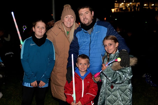 Ready for the  ABC Council fireworks display at Craigavon Lakes  are the McClure family including parents, Julieanne and Wayne and children, Ellie (10), Matthew (5) and Lola (8). PT44-219.