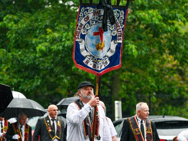 Taking part in the 'Last Saturday' parade in Dundonald.