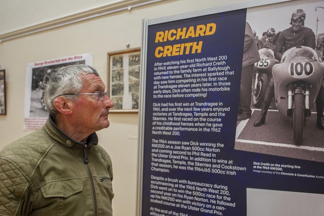 Bobby Burns pictured at the The North West 200 - Then & Now exhibition held Ballymoney Museum organised by the Causeway Coast and Glens Borough Council