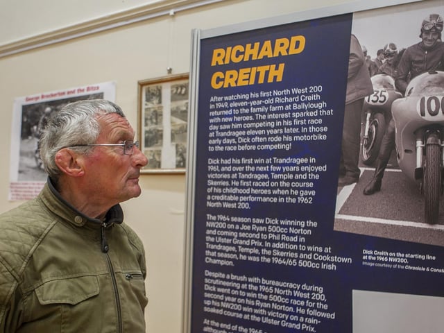 Bobby Burns pictured at the The North West 200 - Then & Now exhibition held Ballymoney Museum organised by the Causeway Coast and Glens Borough Council