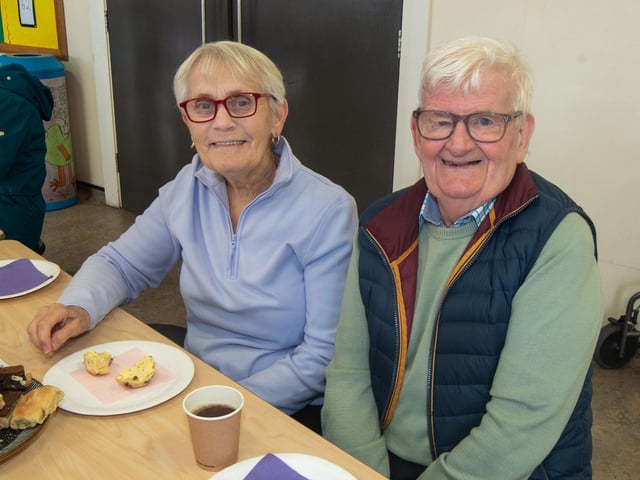Mary and Derek Odgers pictured at the Richmount Primary School charity coffee morning.