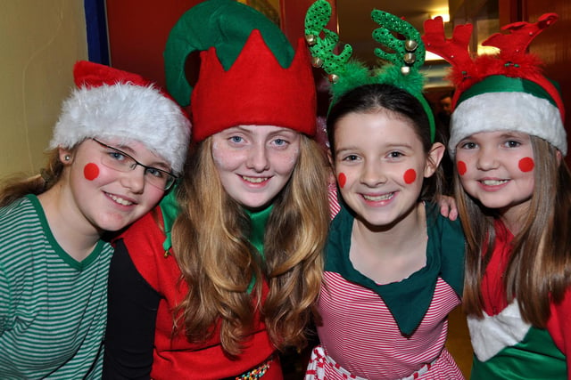 At Ballymacash Primary School's Christmas Fayre in 2007 are India Richmond, Chloe Patterson, Aimee Palmer, and Jeny Patterson