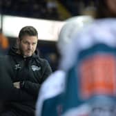 Belfast Giants' head coach Adam Keefe pictured earlier this season during a game against the Nottingham Panthers. Picture: Panthers Images